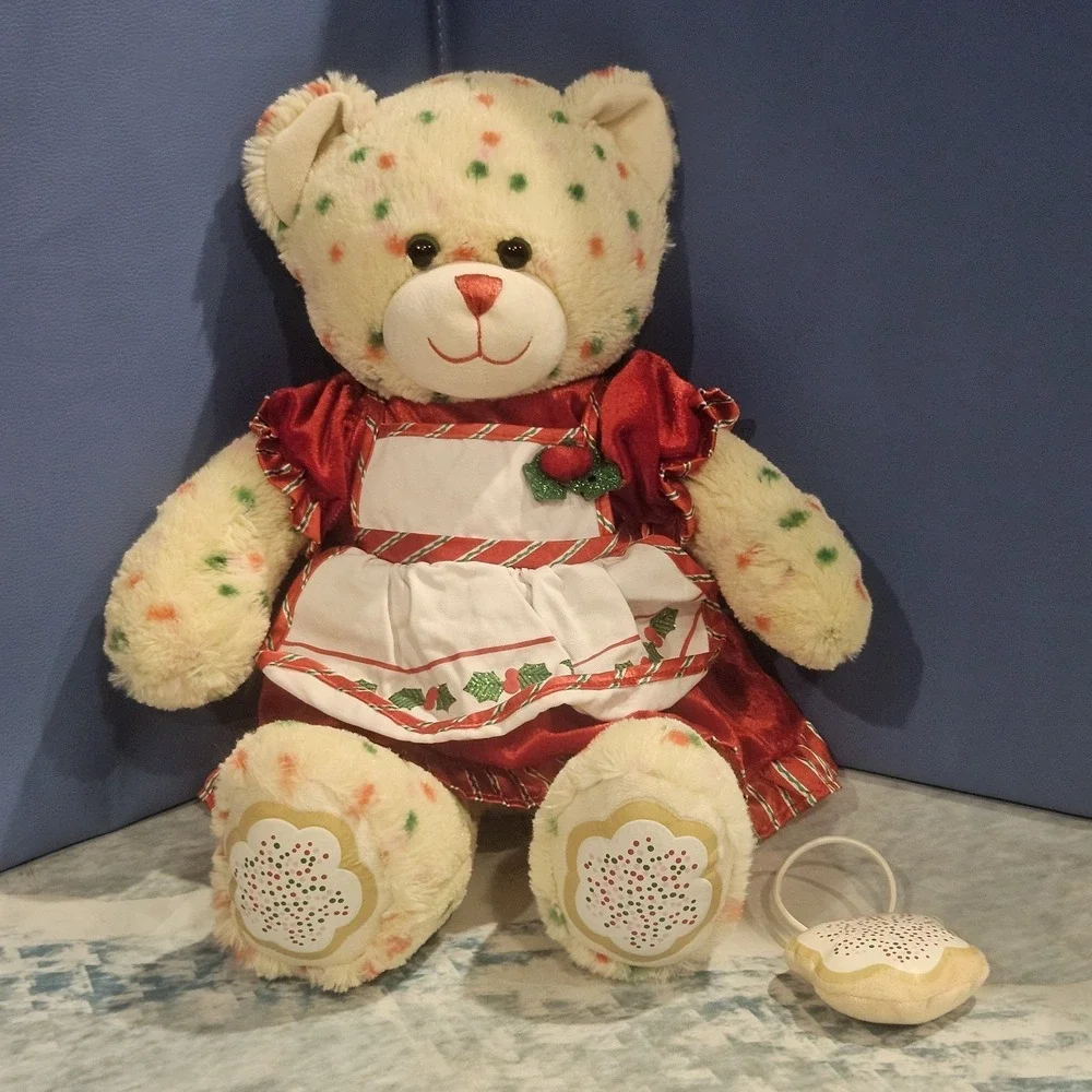 Build A‎ Bear 2012 Sugar Cookie Christmas Bear Plush Dress Cookie Wristie Purse